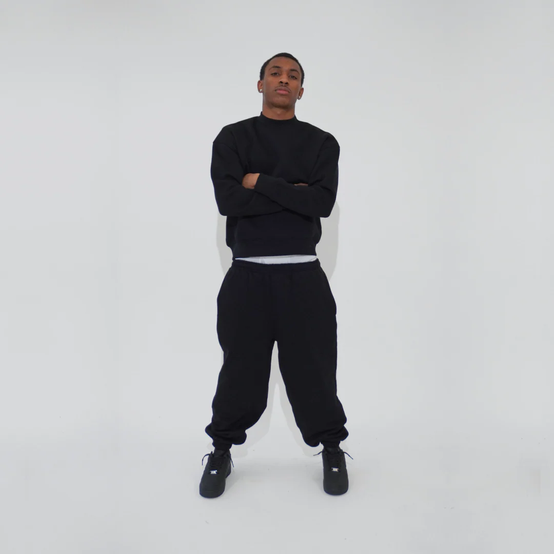 the baggy cuffed jogga' - black - Image 3