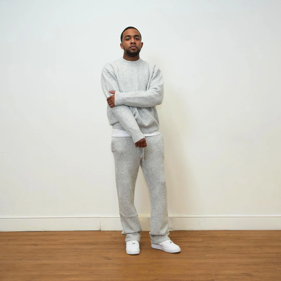 the soft-knit straight leg jogga' - grey - Image 4