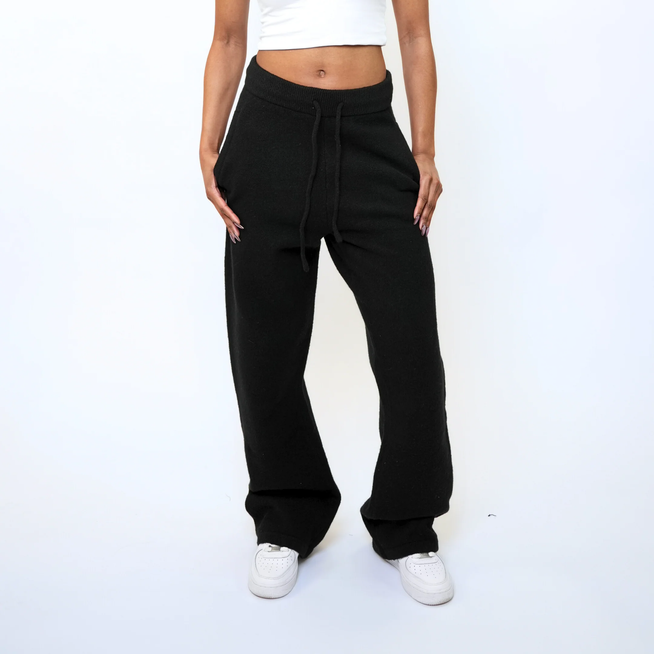 the soft-knit straight leg jogga' - black - Image 6