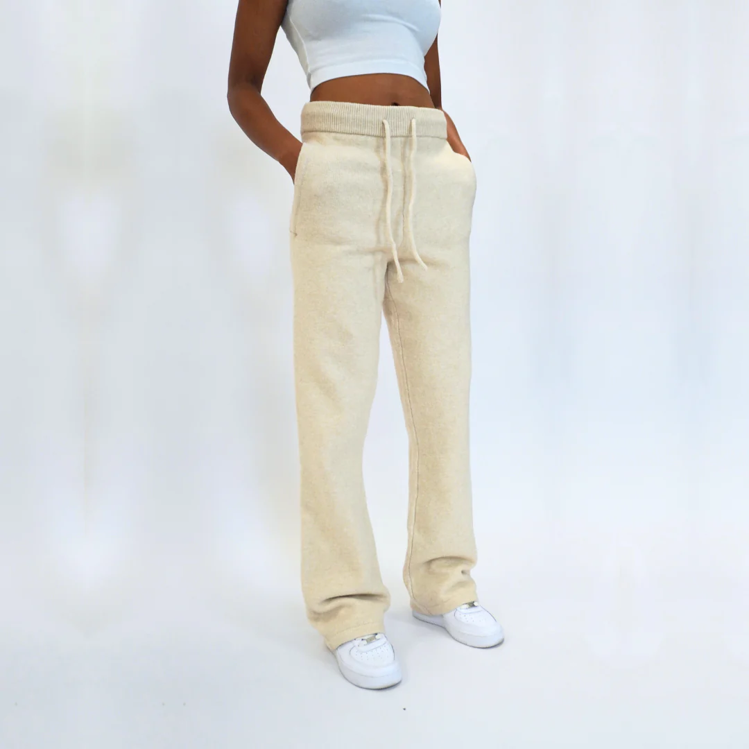 the soft-knit straight leg jogga' - creme - Image 6